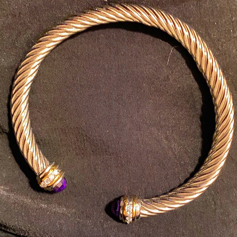 Silvertone Yurman-inspired Cable Bracelet